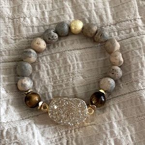 Druzy and Tiger’s Eye Beaded Bracelet